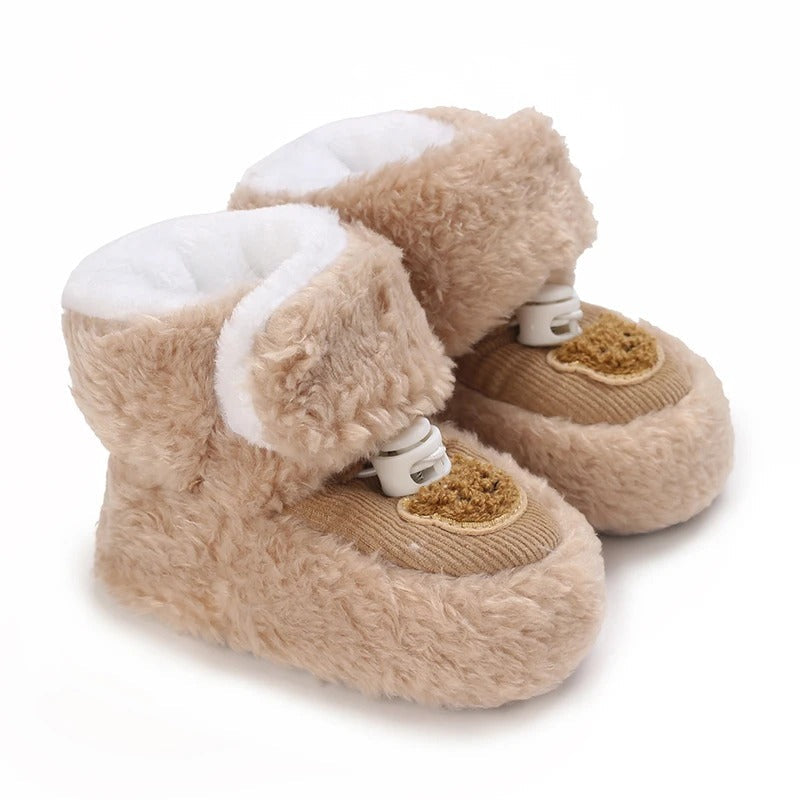 Cute baby animal winter shoes, cozy and warm for infants and toddlers.