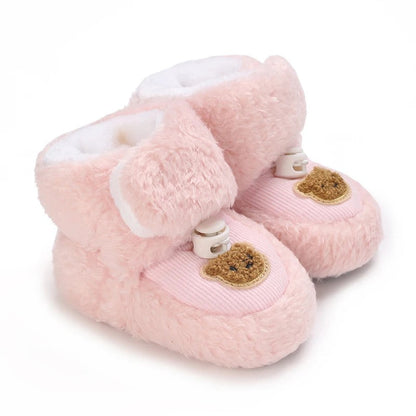 Non-slip baby animal winter shoes, designed for comfort and safety on chilly days.