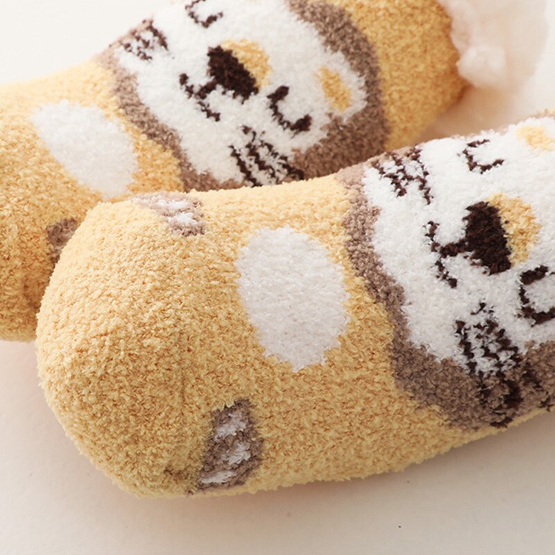 Machine washable warm terry anti-slip baby socks in various pastel colors, durable infant apparel.