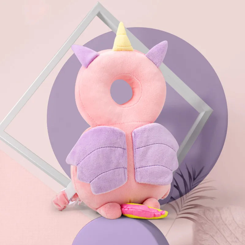 Infant head protection backpack pillow, a sheep design, gentle baby gear for fall prevention