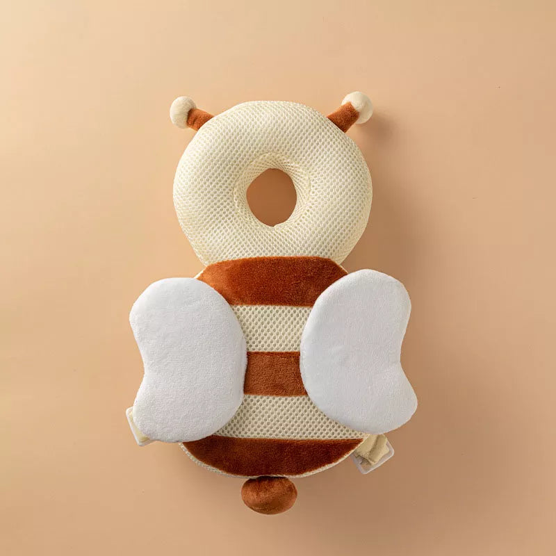 Baby head protector backpack, a duck design, soft and secure for crawling toddlers