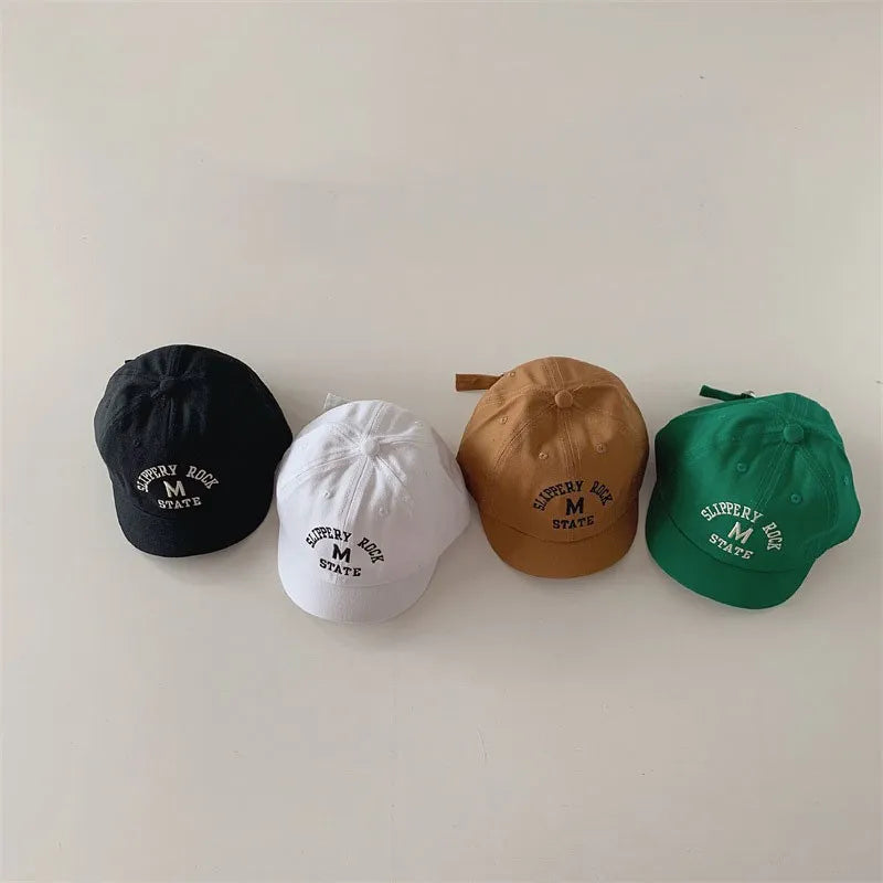 Toddler in stylish embroidered baseball cap, sun protection, suitable for boys and girls