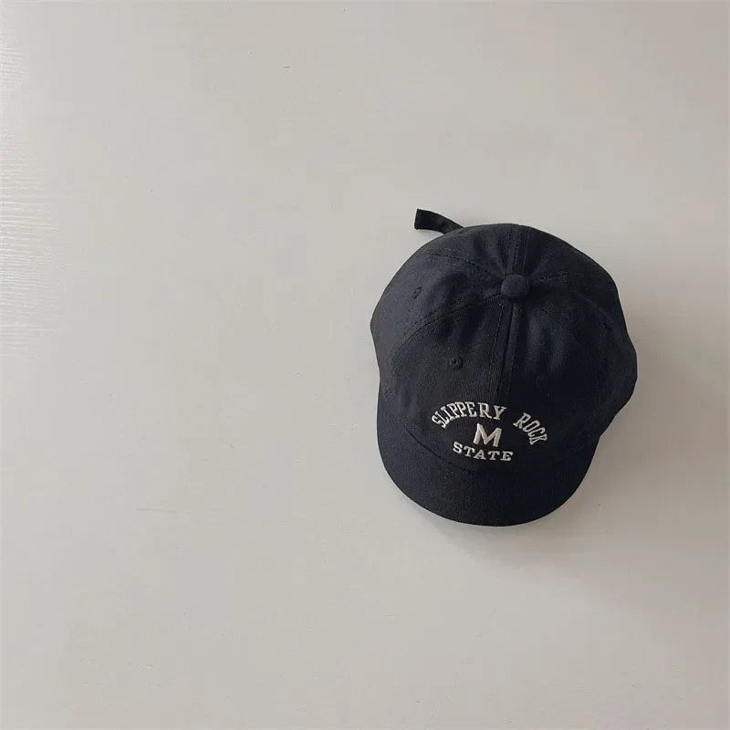 Unisex baby baseball cap with "BABY" letter embroidery, adjustable strap, kids apparel