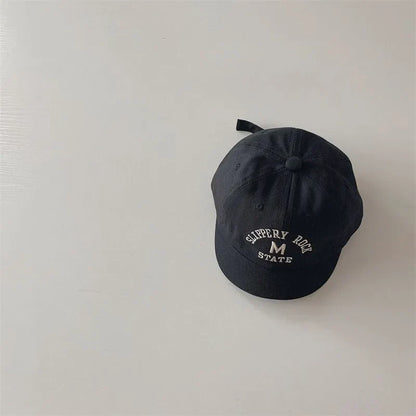 Unisex baby baseball cap with "BABY" letter embroidery, adjustable strap, kids apparel