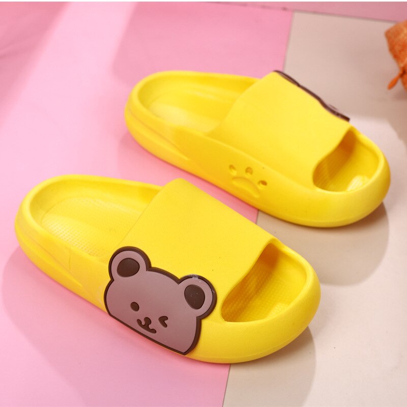 Comfortable kids slides: anti-slip soft sole, bear design, perfect lightweight footwear for children