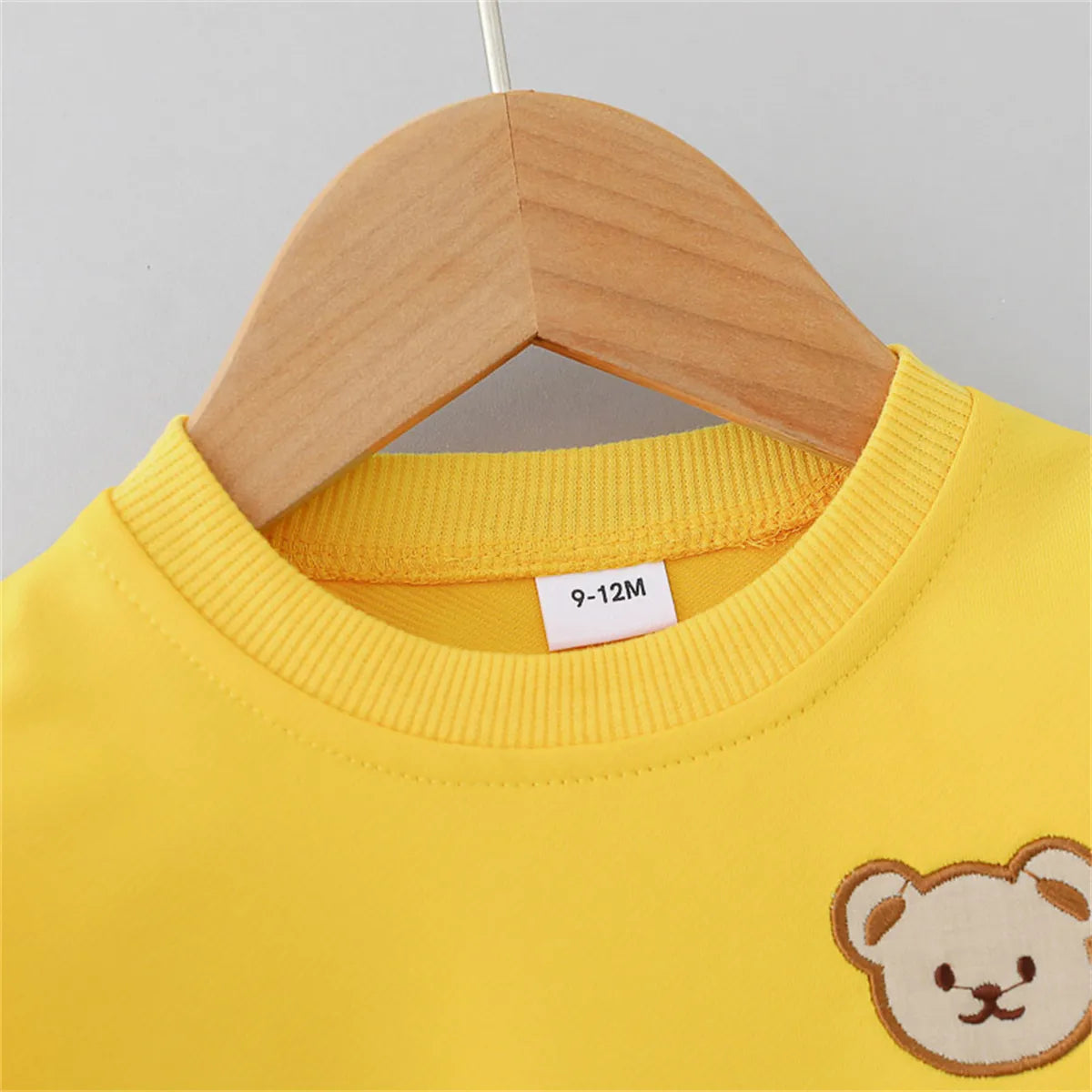 Toddler bear outfit: soft cotton long sleeve top and pants set for boys and girls.
