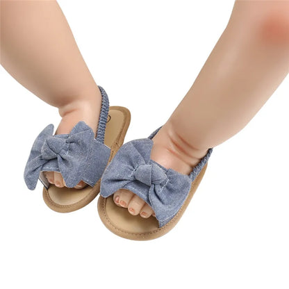 Newborn baby sandals, blue, featuring a soft cork sole for ultimate infant footwear comfort and support.