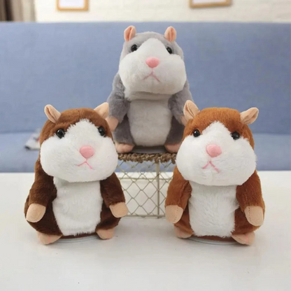 Cute brown talking plush hamster toy for kids, fun interactive developmental toy