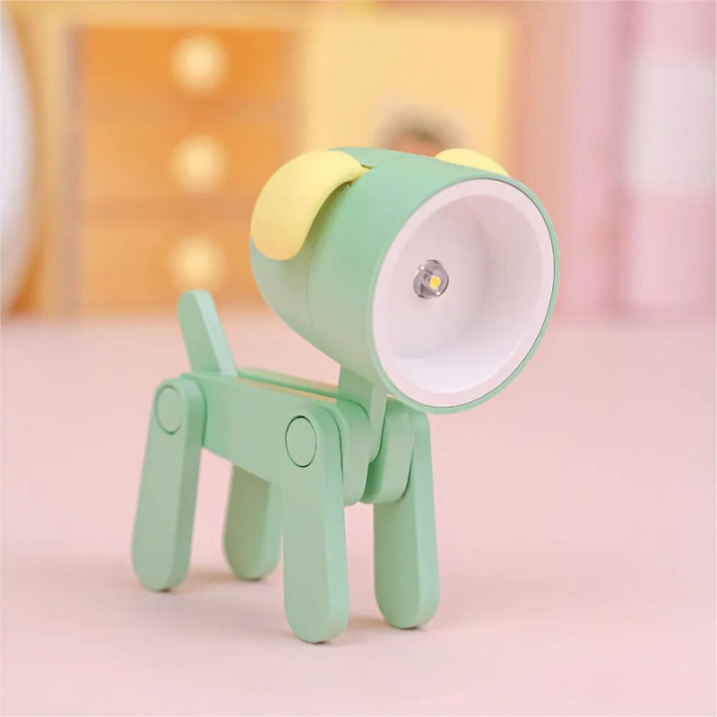 Gentle glow LED night light, fox character, creates calming atmosphere for toddlers' sleep