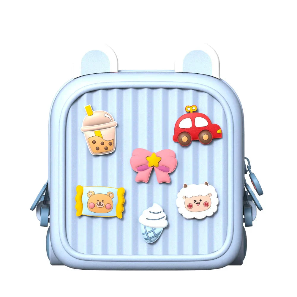 Toddler travel bag, cartoon animal design, water-resistant and eco-friendly