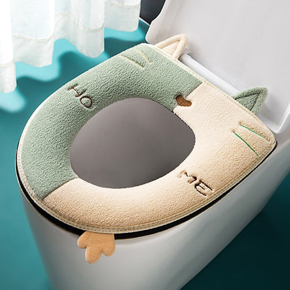 Toddler potty training seat, unisex cat design cushion with handle for bathroom safety and comfort