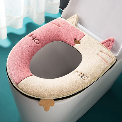Potty training cat cushion with handle, soft and comfortable for kids' bathroom, child safety