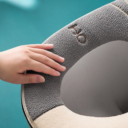 Child safety cat design toilet seat, toddler potty training cushion with handle for easy grip