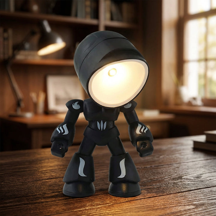 Cute Children's Robot Bedside Lamp with gentle LED reading light, perfect for kids' rooms & nursery decor.