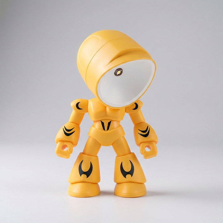 Delightful robot bedside lamp providing a gentle reading light for children and lovely nursery decor.