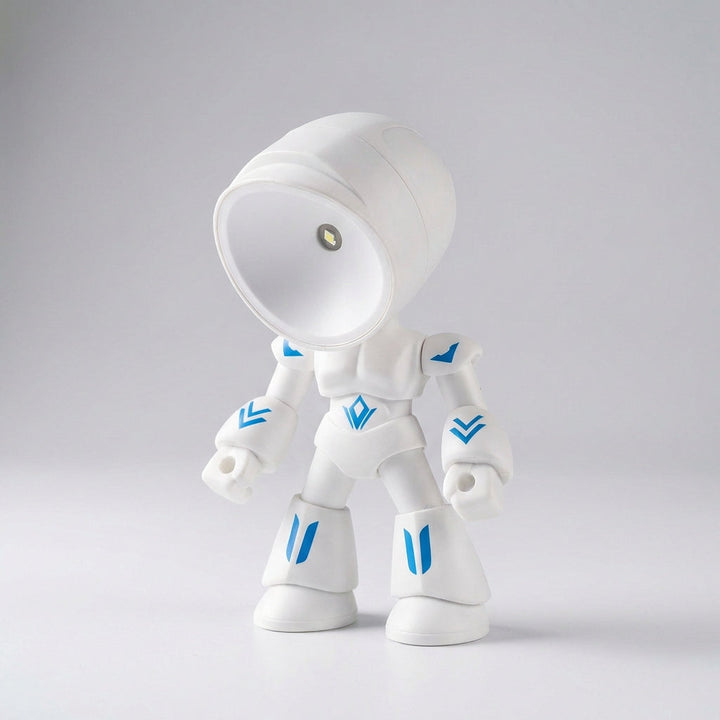 This charming kids' robot lamp is a compact LED bedside light, perfect as a night light & for reading.