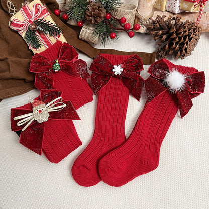 Cute Christmas character anti-slip socks for toddlers, soft cotton blend