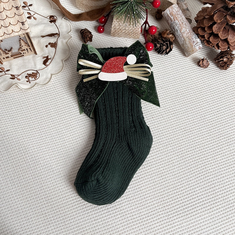 Kids' festive cotton anti-slip socks with a cheerful Rudolph the Reindeer