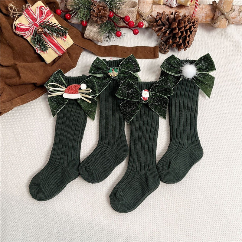 Set of colorful anti-slip Christmas socks for toddlers, character themed