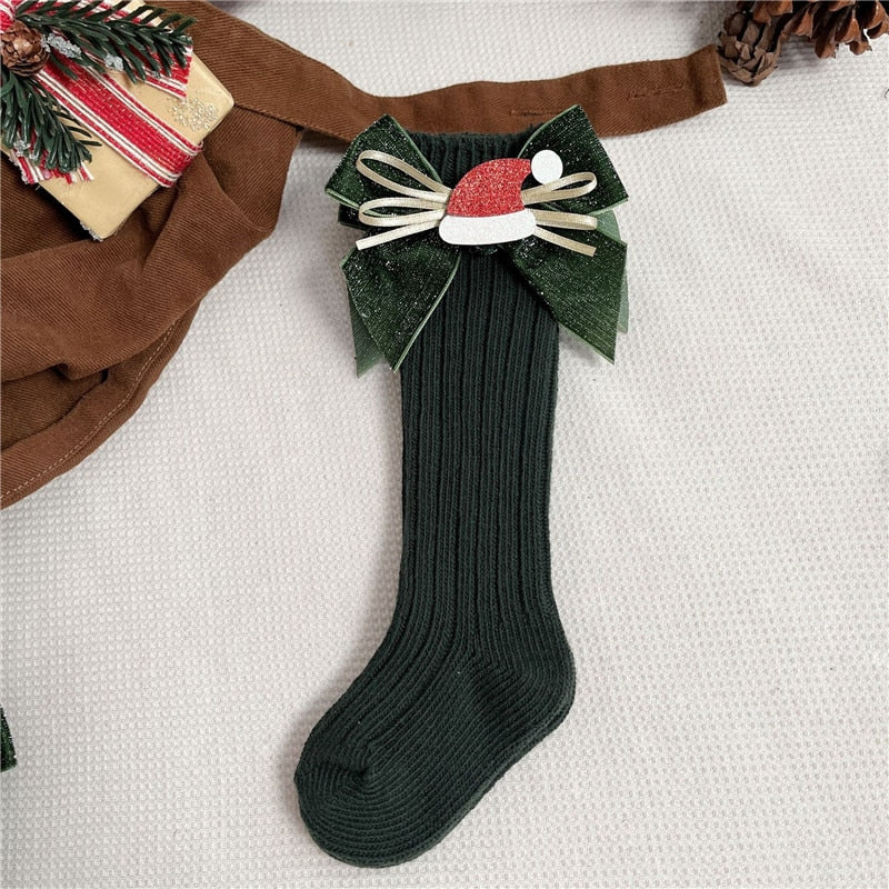 Blue Christmas anti-slip socks for kids, snowman character, comfortable cotton