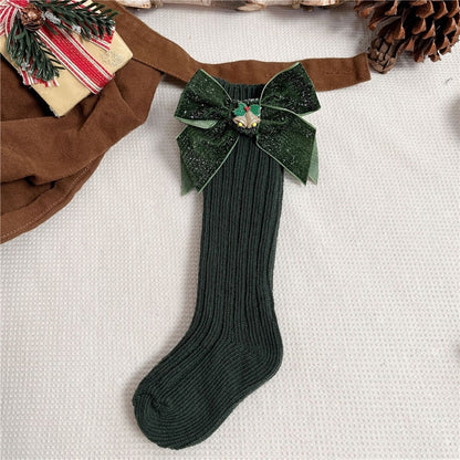 Soft cotton anti-slip socks for children, showcasing various Christmas characters