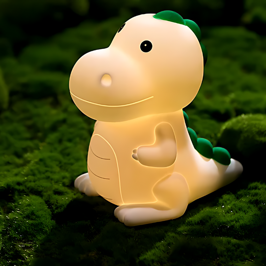 Cute dinosaur silicone night light for kids, soft touch, USB rechargeable, perfect for childrens bedroom