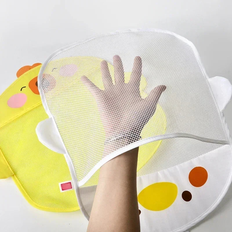 Toddler bath accessory: duck-themed toy organizer, great for neat bathroom storage.
