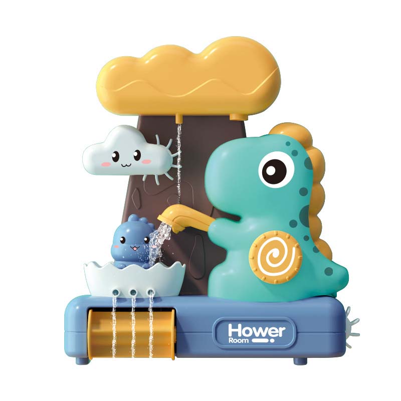 Set of colorful plastic dinosaur bath toys, a fun and engaging gift for baby's bath time.