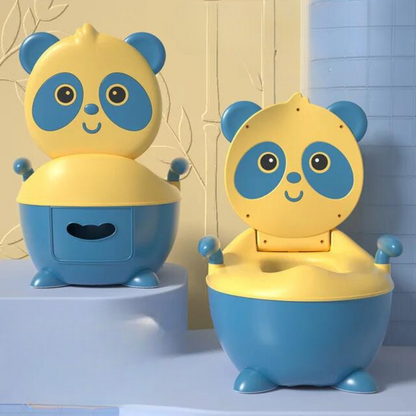 Close-up of the splash guard on a panda potty, ensuring a mess-free toilet training experience.