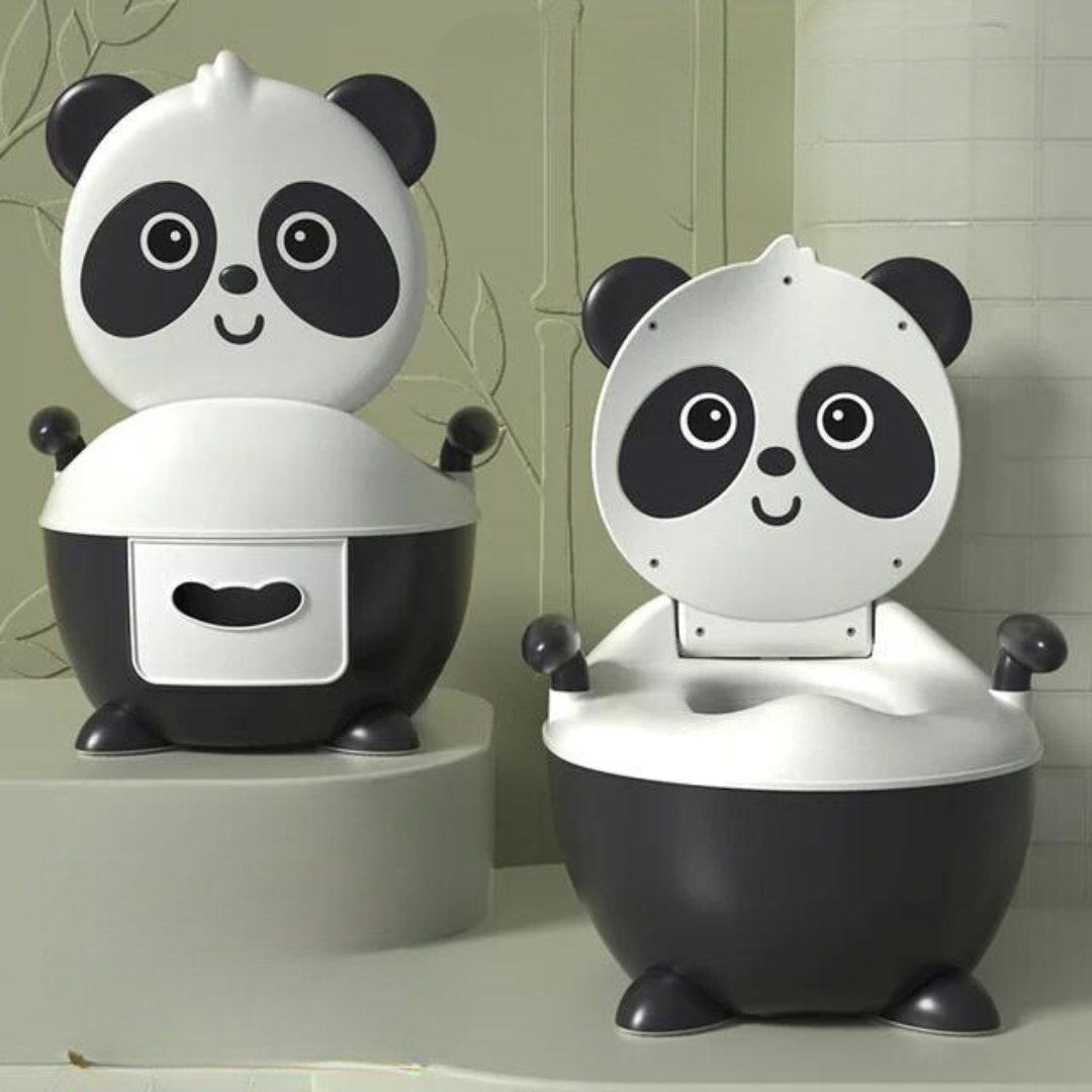 Durable panda potty with non-slip feet, a safe and stable children's toilet for everyday use.