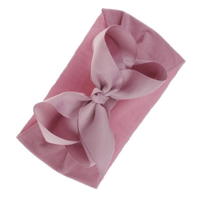 Multi-color pack of soft bow headbands for baby girls, newborn to toddler size