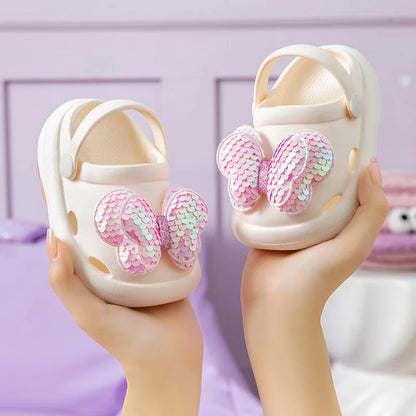 Soft EVA non-slip princess slippers, charming footwear for baby and toddler girls