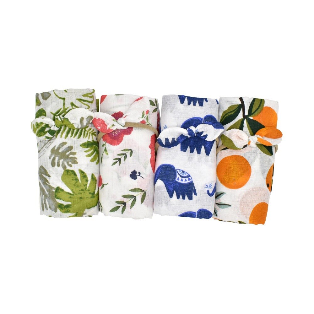 Secure newborn baby wrap swaddle & headband set. Soft cotton blanket for safe, snug infant comfort.