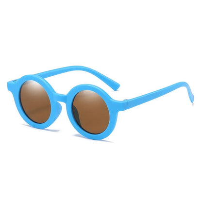Unisex round kids sunglasses, light blue, UV protection, essential children's outdoor eyewear