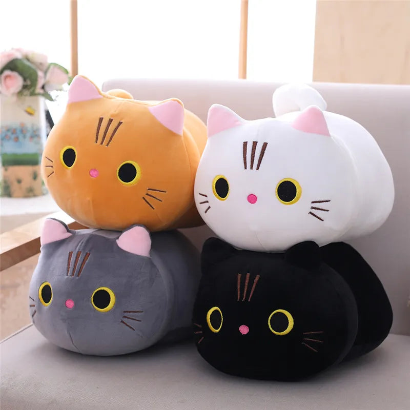 Cute soft cartoon cat plush toy for kids' playtime & nursery decor.