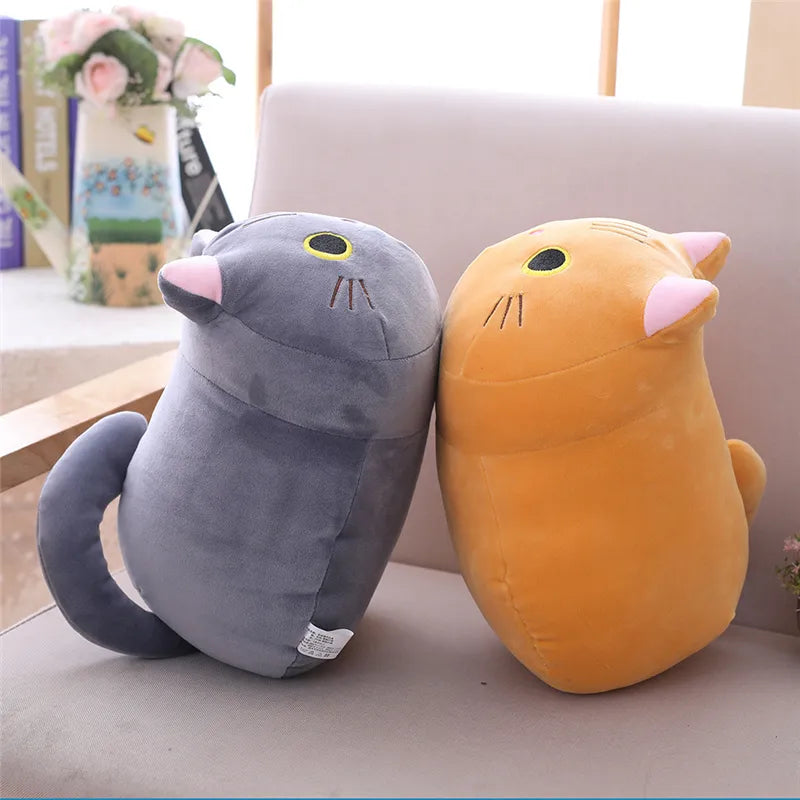 Soft cartoon cat plushie, an ideal huggable gift for babies & toddlers.
