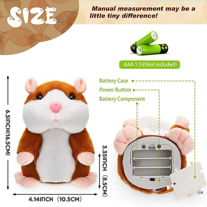 Educational talking hamster toy, soft and cute plush perfect for interactive play with kids