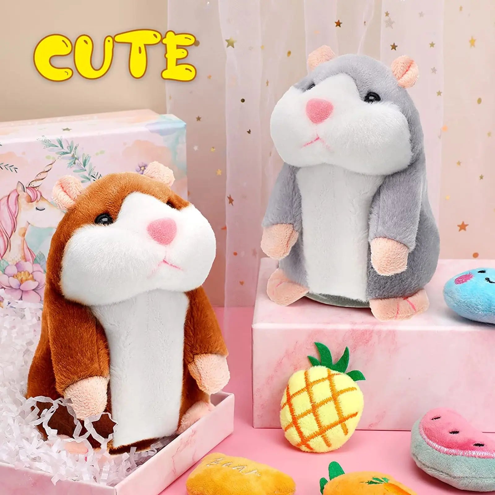Soft interactive talking hamster doll, a delightful animal toy and educational gift for children