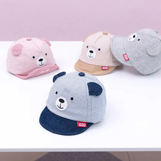 Cute yellow cartoon lion baby cap, adjustable cotton for infants, unisex newborn essentials