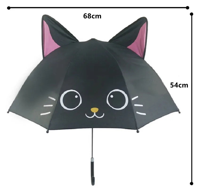 Green monster kids umbrella with googly eyes, durable nylon for fun outdoor play in rain
