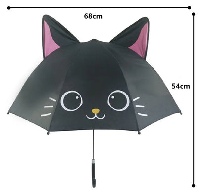 Green monster kids umbrella with googly eyes, durable nylon for fun outdoor play in rain