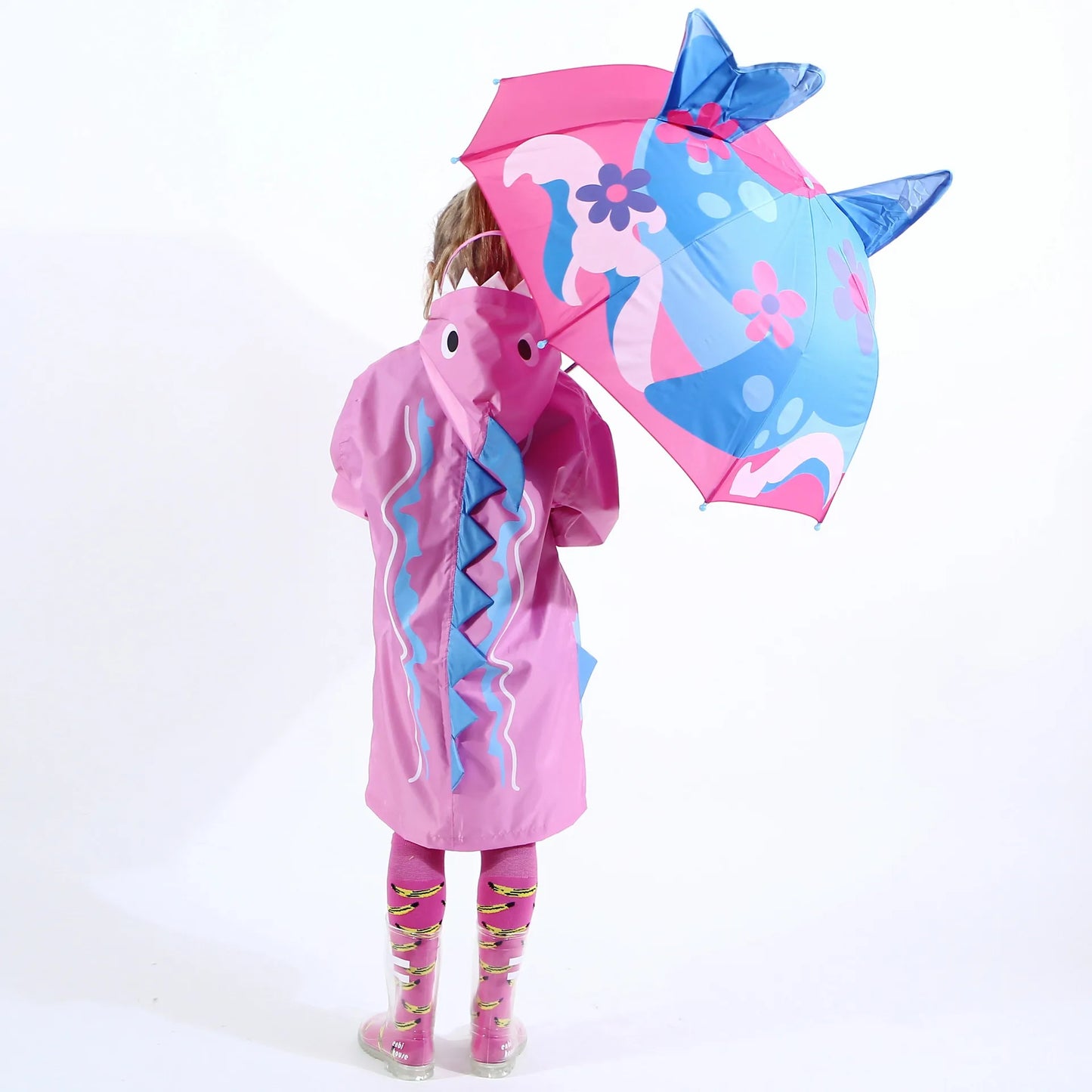 Red ladybug kids umbrella with black spots, charming nylon rain gear for preschoolers