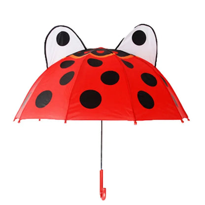 Patterned lion kids umbrella, bright yellow with mane, strong nylon rain gear for boys
