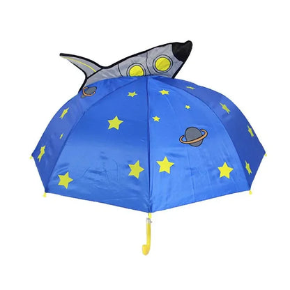 Colorful striped children's umbrella, cheerful rain gear for any rainy outdoor play day
