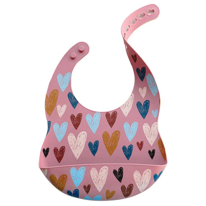 Silicone feeding bib featuring a cute cartoon penguin, for easy clean toddler accessories