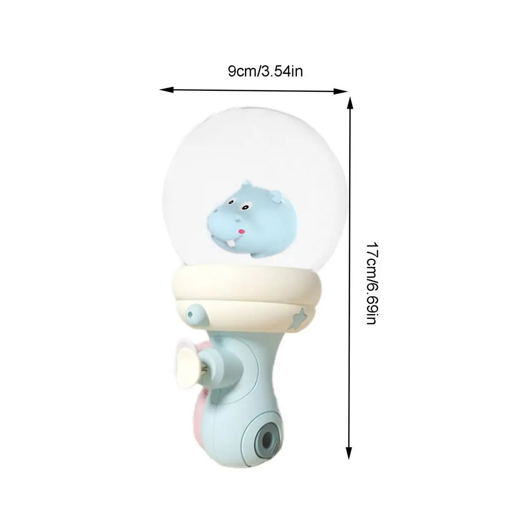  ergonomic handle of a kids' animal water gun, designed for easy grip and summer play.