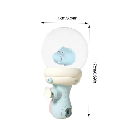  ergonomic handle of a kids' animal water gun, designed for easy grip and summer play.