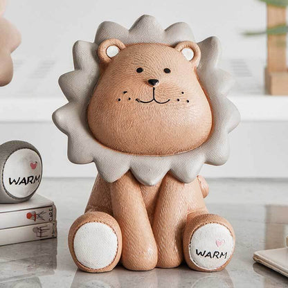 Cute yellow rubber lion piggy bank for kids' savings and room decor