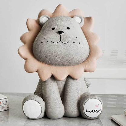 Adorable rubber lion piggy bank, perfect home decor for a kid's room