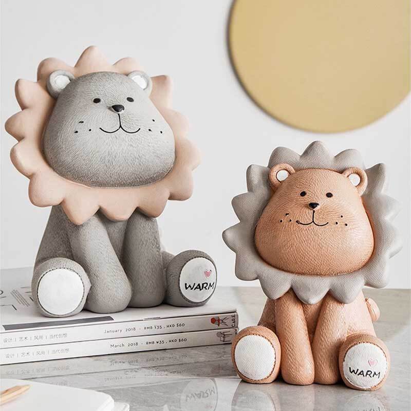 Rubber lion piggy bank, ideal for teaching kids about saving money